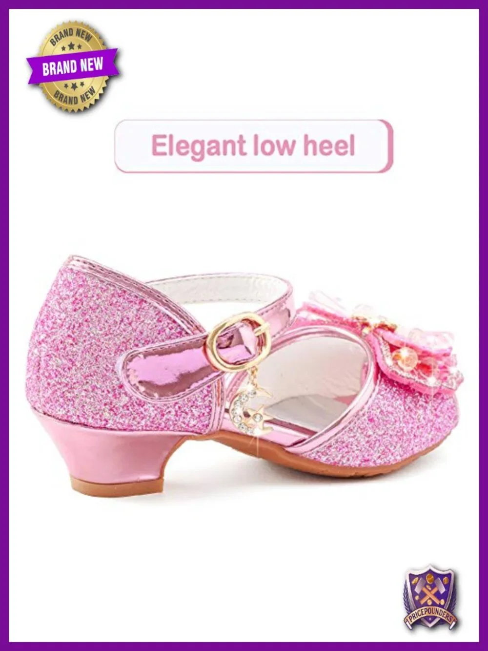 Toddler Little Kid Big Girl Wedding Sandals Rhinestone Low Heels